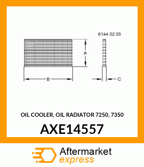 OIL COOLER, OIL RADIATOR 7250, 7350 AXE14557