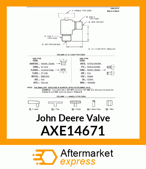 VALVE, FUEL SUPPLY / DRAIN VALVE AXE14671