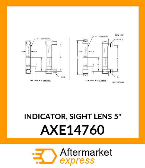 INDICATOR, SIGHT LENS 5" AXE14760