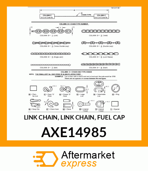 LINK CHAIN, LINK CHAIN, FUEL CAP AXE14985