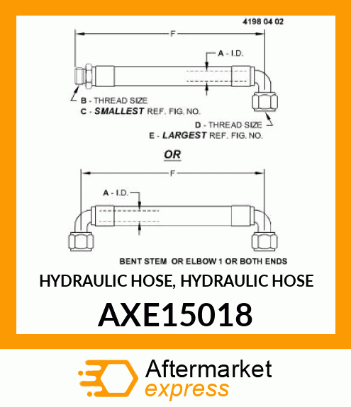 HYDRAULIC HOSE, HYDRAULIC HOSE AXE15018