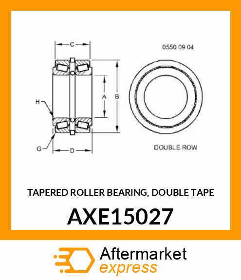 TAPERED ROLLER BEARING, DOUBLE TAPE AXE15027