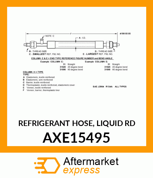 REFRIGERANT HOSE, LIQUID RD AXE15495