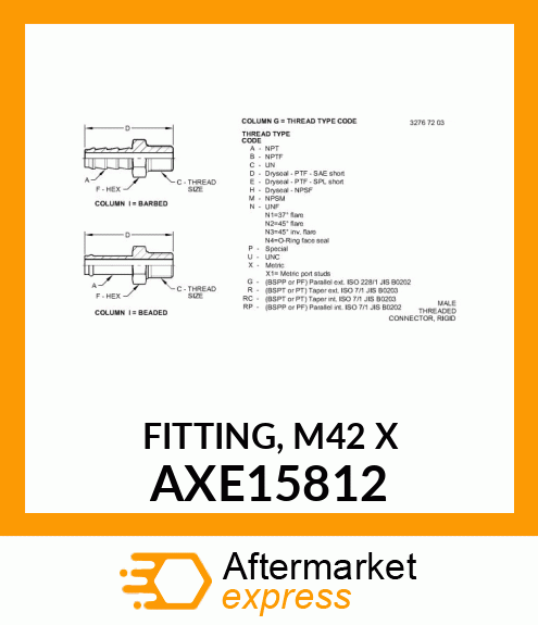 FITTING, M42 X AXE15812