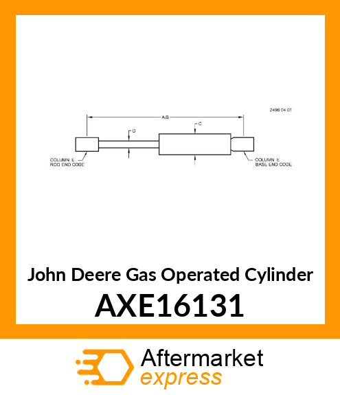 GAS OPERATED CYLINDER, GAS SPRING A AXE16131