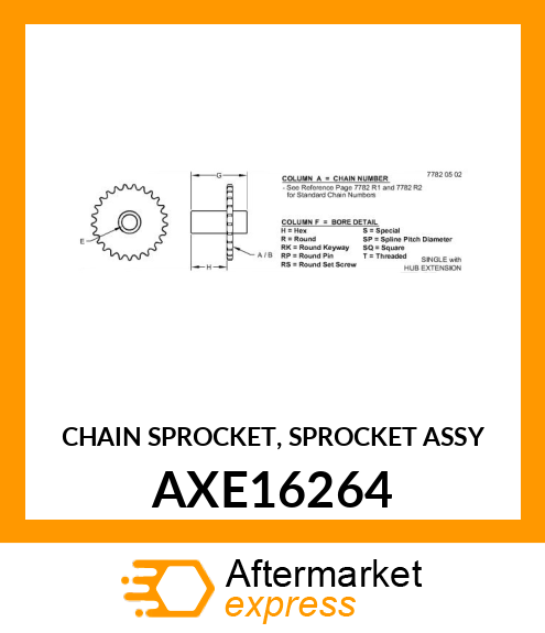 CHAIN SPROCKET, SPROCKET ASSY AXE16264