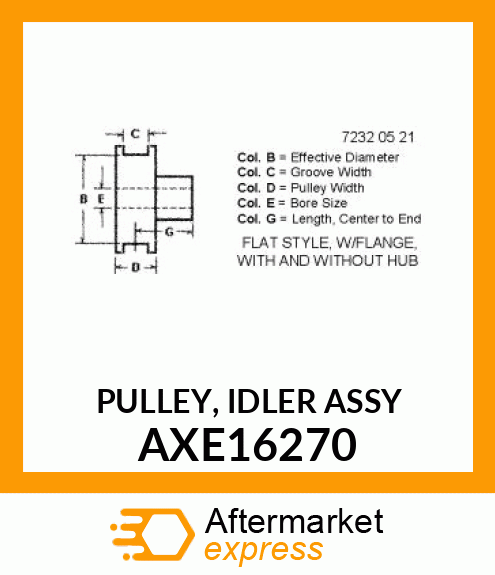 PULLEY, IDLER ASSY AXE16270