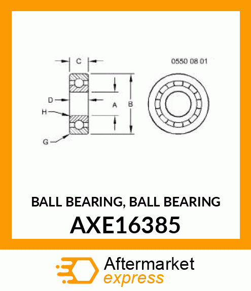 BALL BEARING, BALL BEARING AXE16385