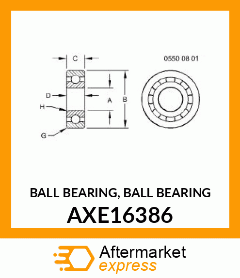 BALL BEARING, BALL BEARING AXE16386