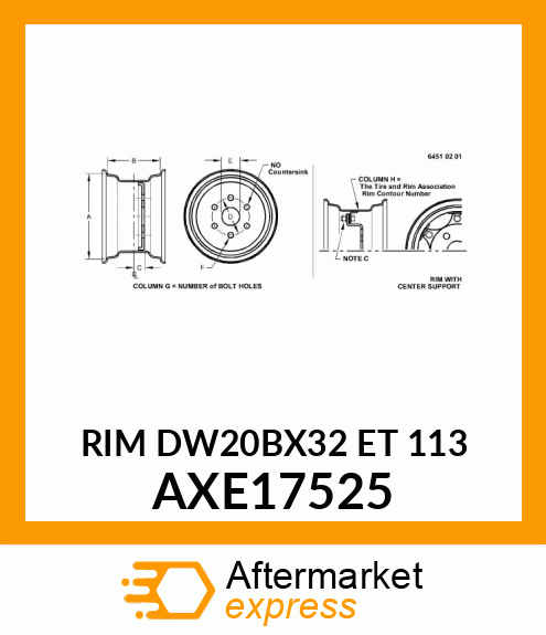 RIM DW20BX32 ET 113 AXE17525