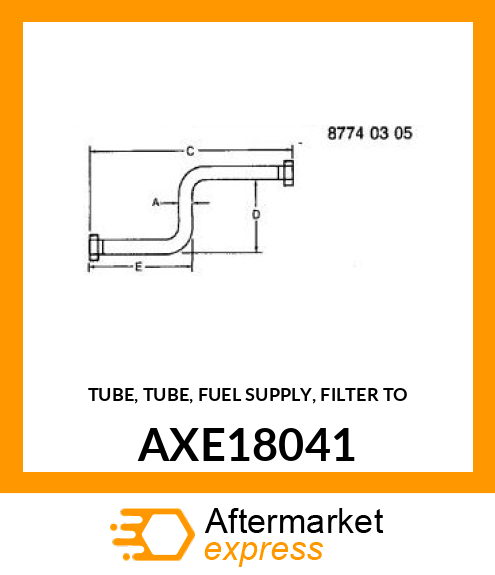 TUBE, TUBE, FUEL SUPPLY, FILTER TO AXE18041