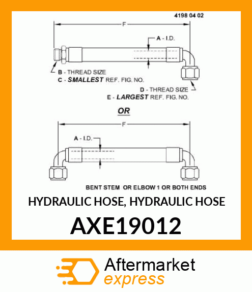 HYDRAULIC HOSE, HYDRAULIC HOSE AXE19012