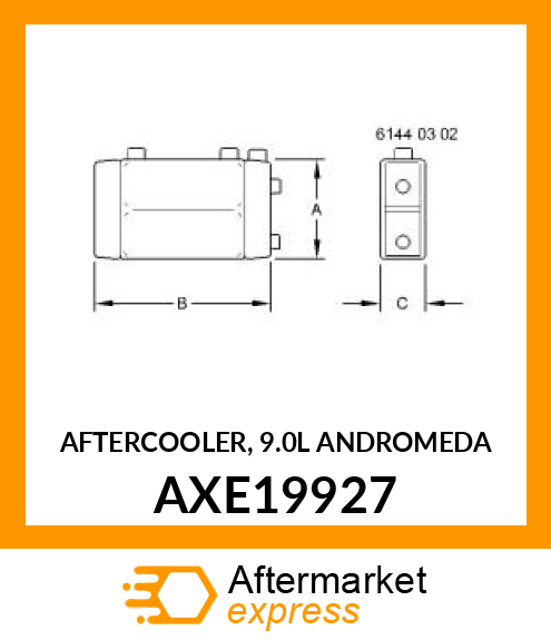 AFTERCOOLER, 9.0L ANDROMEDA AXE19927