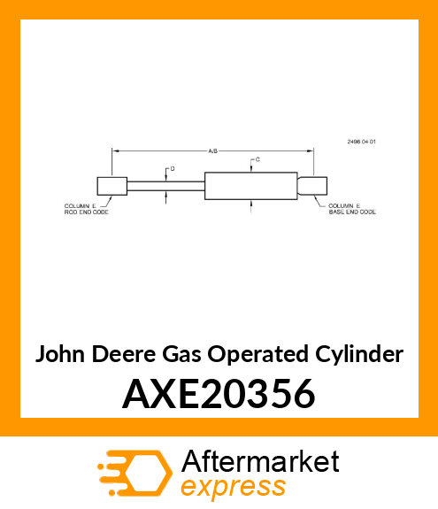 GAS OPERATED CYLINDER, LIFT ASSIST AXE20356