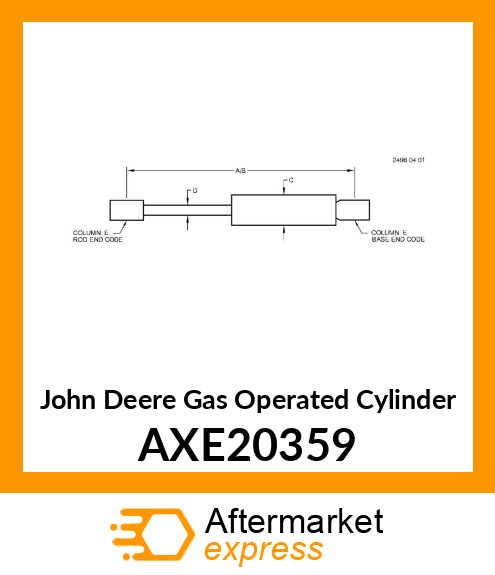 GAS OPERATED CYLINDER, LIFT ASSIST AXE20359