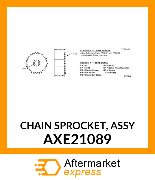 CHAIN SPROCKET, ASSY AXE21089