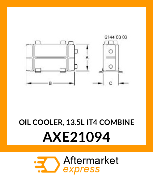 OIL COOLER, 13.5L IT4 COMBINE AXE21094