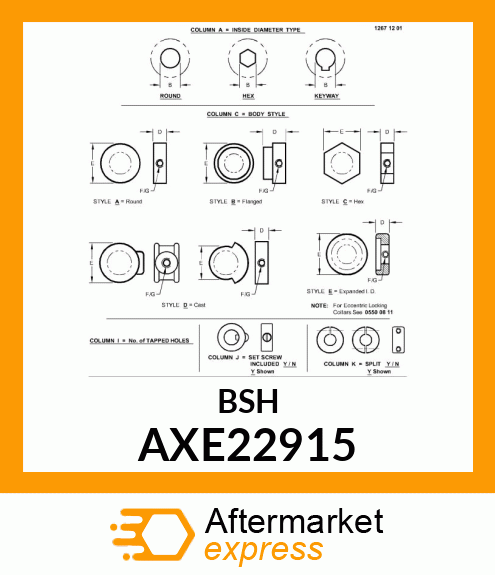 LOCKING COLLAR, 1 AXE22915