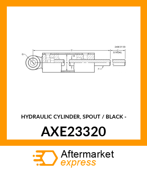 HYDRAULIC CYLINDER, SPOUT / BLACK AXE23320