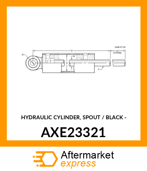 HYDRAULIC CYLINDER, SPOUT / BLACK AXE23321