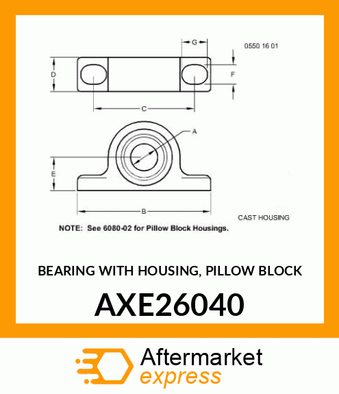 BEARING WITH HOUSING, PILLOW BLOCK AXE26040