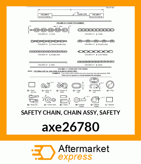 SAFETY CHAIN, CHAIN ASSY, SAFETY axe26780