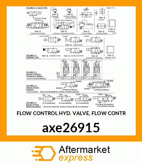 FLOW CONTROL HYD. VALVE, FLOW CONTR axe26915