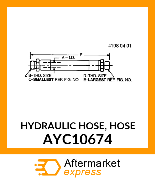 HYDRAULIC HOSE, HOSE AYC10674