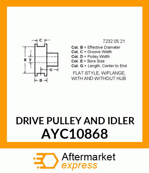 DRIVE PULLEY AND IDLER AYC10868