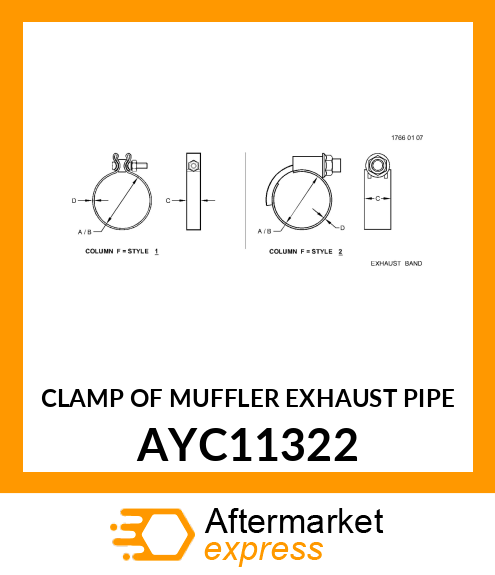 CLAMP OF MUFFLER EXHAUST PIPE AYC11322