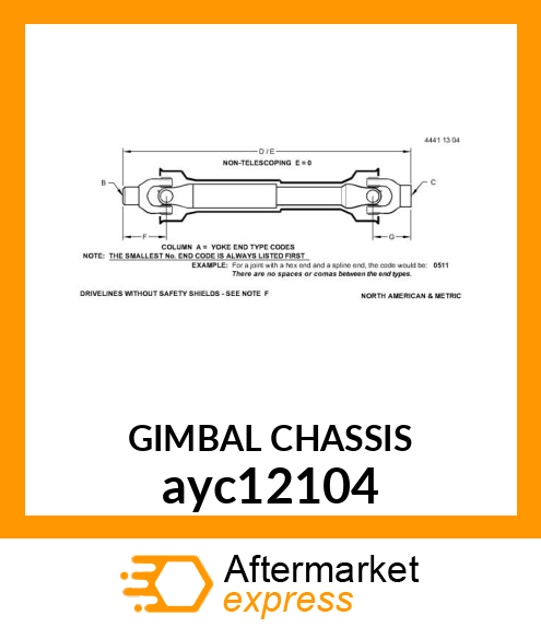 GIMBAL CHASSIS ayc12104