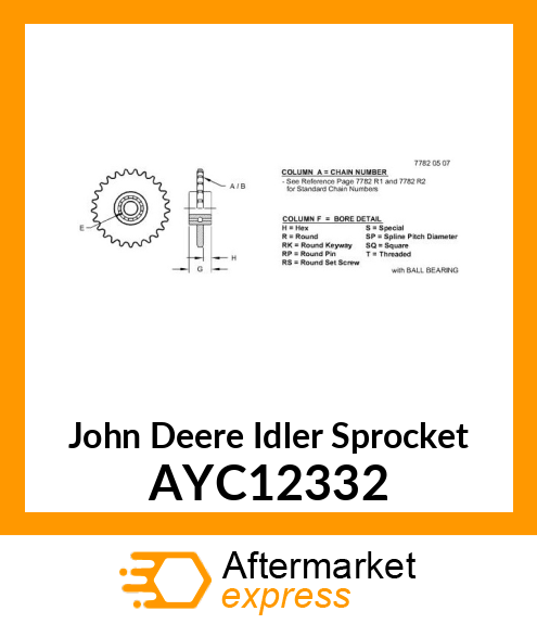 IDLER SPROCKET AYC12332