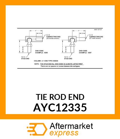 TIE ROD END AYC12335