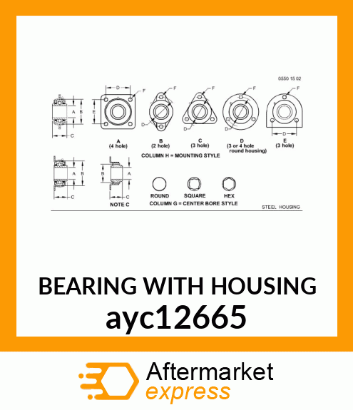 BEARING WITH HOUSING ayc12665
