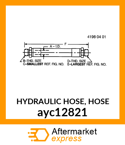 HYDRAULIC HOSE, HOSE ayc12821