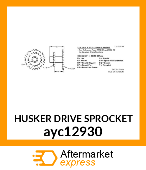 HUSKER DRIVE SPROCKET ayc12930