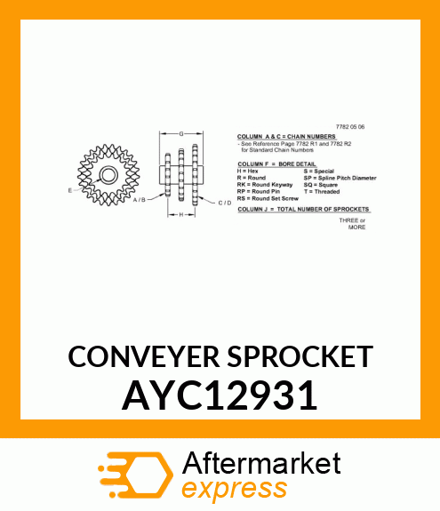 CONVEYER SPROCKET AYC12931