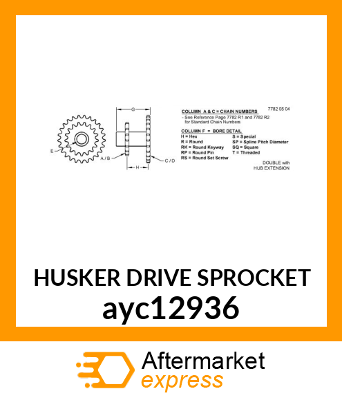 HUSKER DRIVE SPROCKET ayc12936