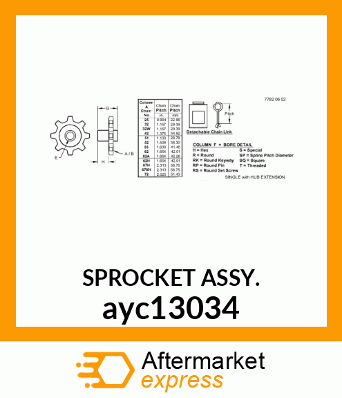 SPROCKET ASSY. ayc13034