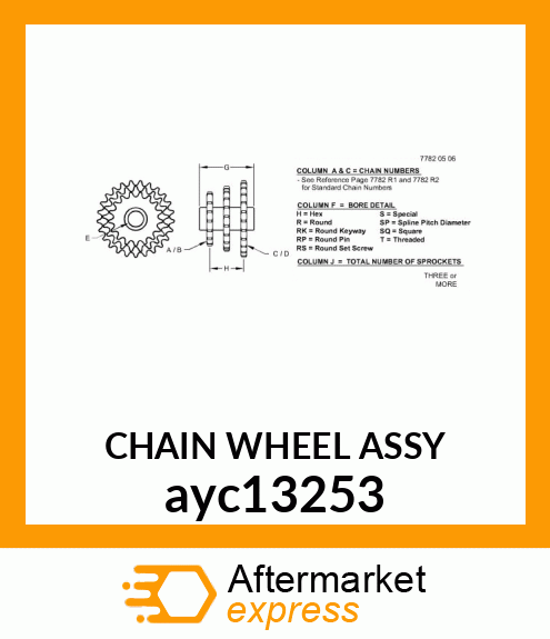 CHAIN WHEEL ASSY ayc13253