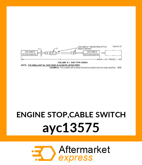 ENGINE STOP,CABLE SWITCH ayc13575