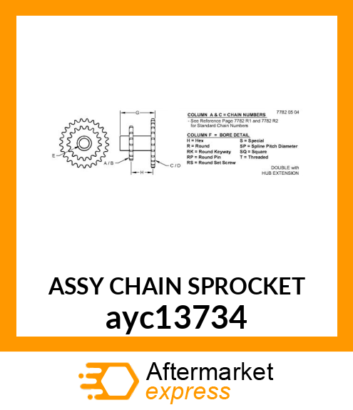 ASSY CHAIN SPROCKET ayc13734