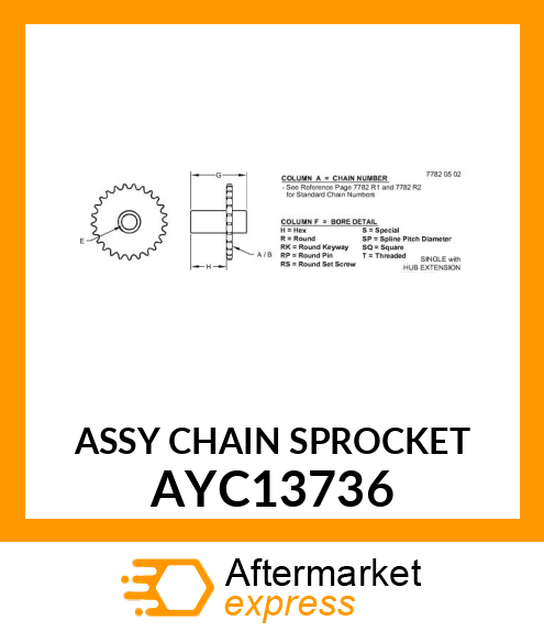 ASSY CHAIN SPROCKET AYC13736