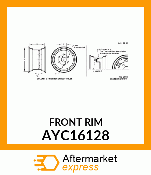 FRONT RIM AYC16128