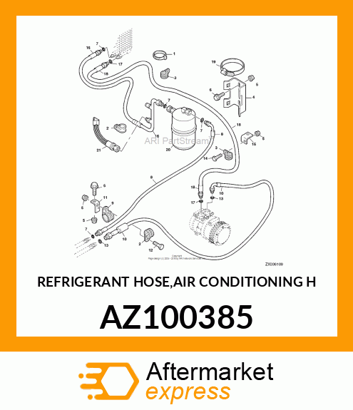 REFRIGERANT HOSE,AIR CONDITIONING H AZ100385