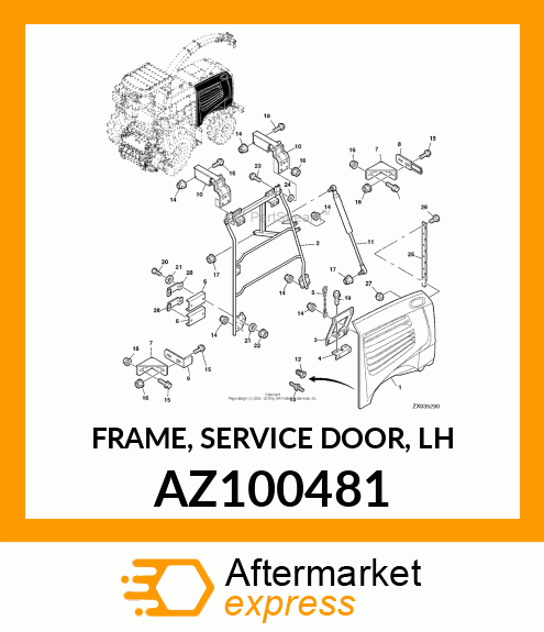 FRAME, SERVICE DOOR, LH AZ100481