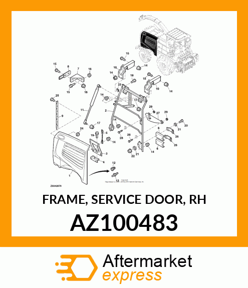 FRAME, SERVICE DOOR, RH AZ100483