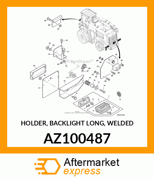 HOLDER, BACKLIGHT LONG, WELDED AZ100487