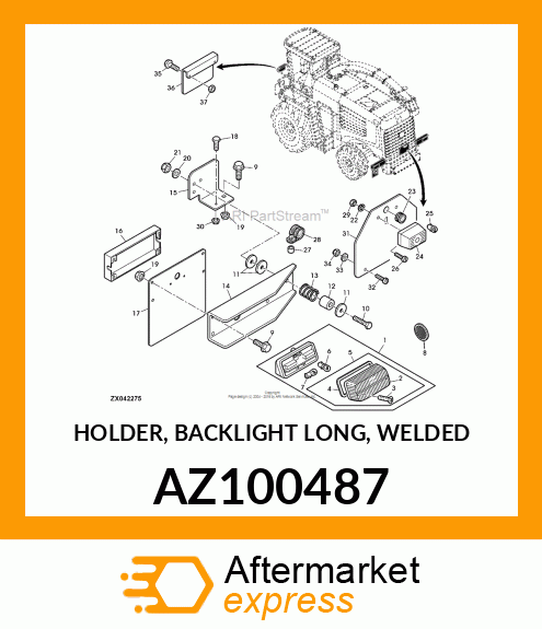 HOLDER, BACKLIGHT LONG, WELDED AZ100487