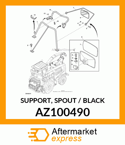 SUPPORT, SPOUT / BLACK AZ100490